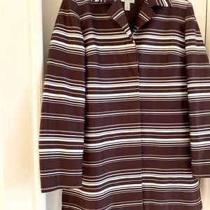 Talbots jacket - brown with white stripes - Size 8